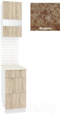 Комплект кухонных модулей Кортекс-мебель Корнелия Экстра 40р3ш правый - фото