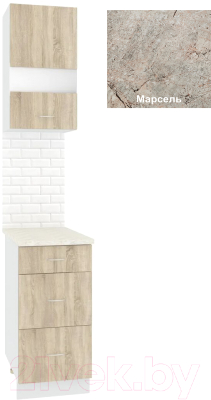 Комплект кухонных модулей Кортекс-мебель Корнелия Экстра 40р3ш правый - фото