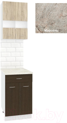 Комплект кухонных модулей Кортекс-мебель Корнелия Экстра 50р1ш2д - фото