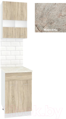 Комплект кухонных модулей Кортекс-мебель Корнелия Экстра 50р1ш2д - фото