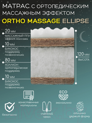 Матрас в кроватку Amarobaby Ortho Massage Ellipse / AMARO-331275-OM