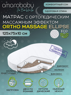 Матрас в кроватку Amarobaby Ortho Massage Ellipse / AMARO-331275-OM