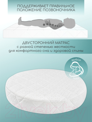 Матрас в кроватку Amarobaby Soft Dream Round 75x75х10