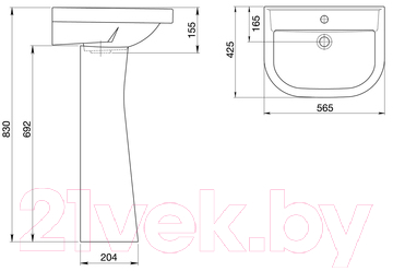 Умывальник Santeri Pro 131155S0010В0