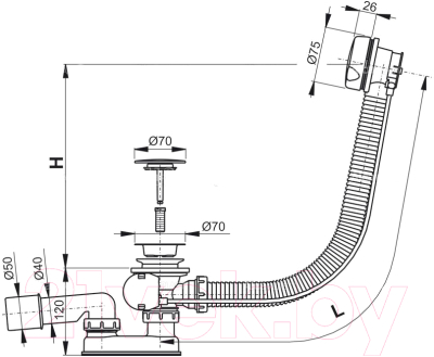Сифон Alcadrain A51BM-80