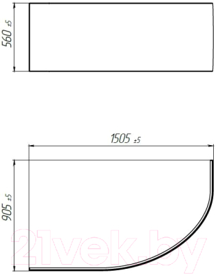 Экран для ванны 1Марка Flat Diana 150