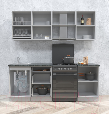 Готовая кухня Интерлиния Мила Матте 2.1 Б