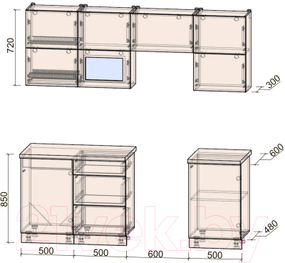 Готовая кухня Интерлиния Мила Матте 2.1 Б
