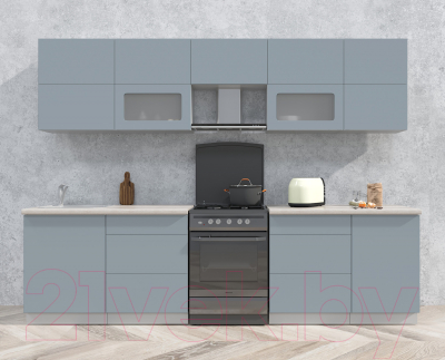Готовая кухня Интерлиния Мила Матте 2.9 Б