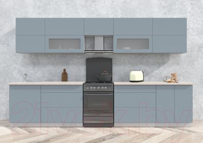 Готовая кухня Интерлиния Мила Матте 3.5 Б