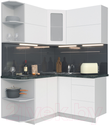 Готовая кухня Интерлиния Мила Матте 1.5x1.4 А левая - фото