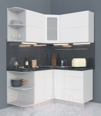 Готовая кухня Интерлиния Мила Матте 1.5x1.4 А левая