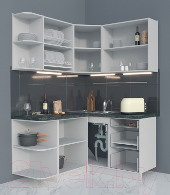 Готовая кухня Интерлиния Мила Матте 1.5x1.4 А левая