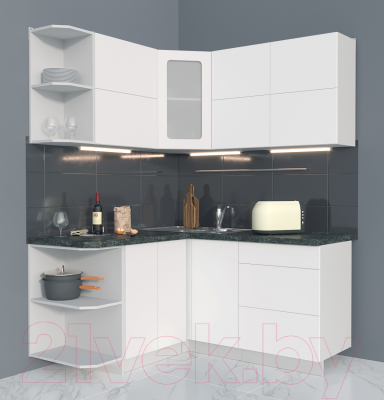 Готовая кухня Интерлиния Мила Матте 1.5x1.6 А левая