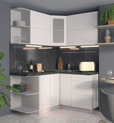Готовая кухня Интерлиния Мила Матте 1.5x1.6 А левая