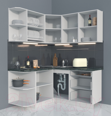 Готовая кухня Интерлиния Мила Матте 1.5x1.6 А левая