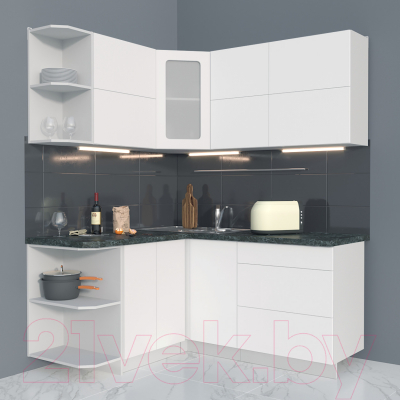 Готовая кухня Интерлиния Мила Матте 1.5x1.7 А левая