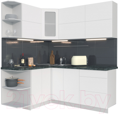Готовая кухня Интерлиния Мила Матте 1.5x1.9 А левая - фото