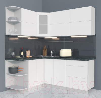Готовая кухня Интерлиния Мила Матте 1.5x1.9 А левая