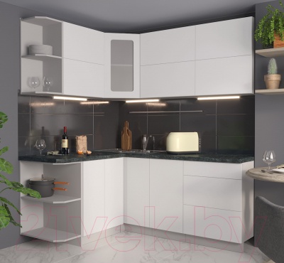 Готовая кухня Интерлиния Мила Матте 1.5x1.9 А левая