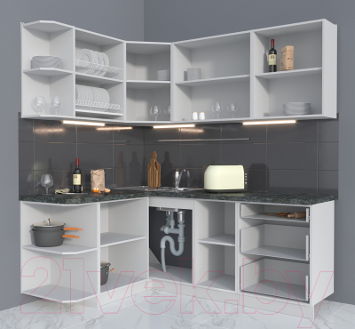 Готовая кухня Интерлиния Мила Матте 1.5x2.0 А левая