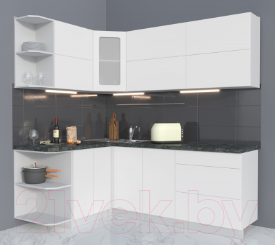 Готовая кухня Интерлиния Мила Матте 1.5x2.1 А левая