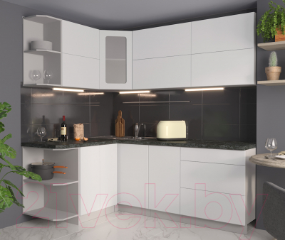 Готовая кухня Интерлиния Мила Матте 1.5x2.1 А левая