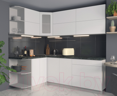 Готовая кухня Интерлиния Мила Матте 1.5x2.2 А левая