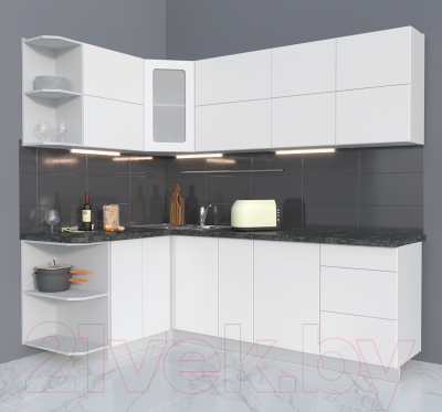 Готовая кухня Интерлиния Мила Матте 1.5x2.3 А левая