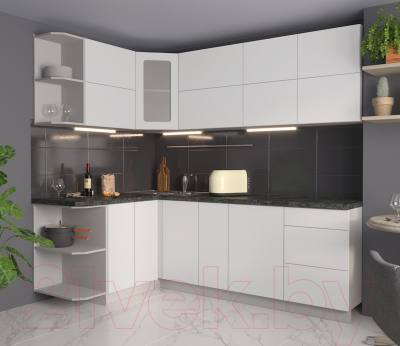 Готовая кухня Интерлиния Мила Матте 1.5x2.3 А левая