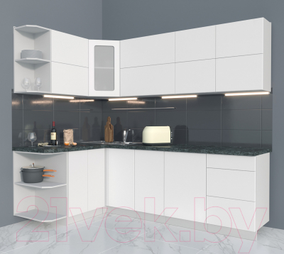 Готовая кухня Интерлиния Мила Матте 1.5x2.4 А левая