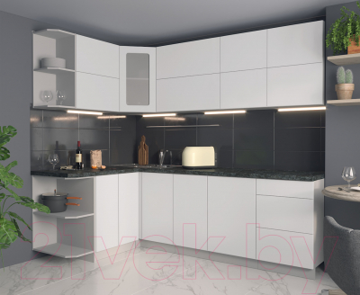 Готовая кухня Интерлиния Мила Матте 1.5x2.4 А левая