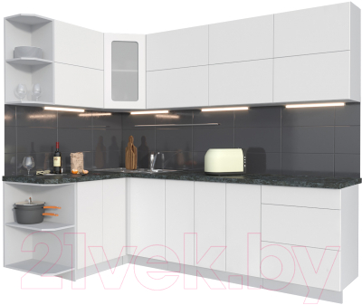 Готовая кухня Интерлиния Мила Матте 1.5x2.5 А левая - фото
