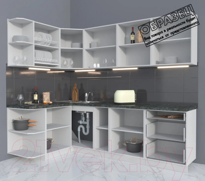 Готовая кухня Интерлиния Мила Матте 1.5x2.5 А левая