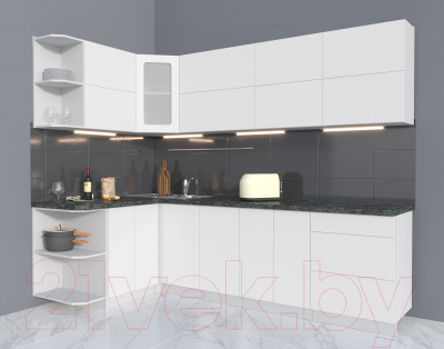 Готовая кухня Интерлиния Мила Матте 1.5x2.6 А левая