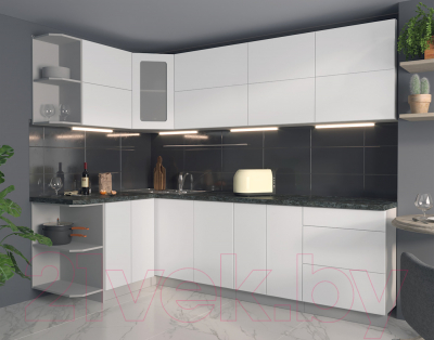 Готовая кухня Интерлиния Мила Матте 1.5x2.6 А левая