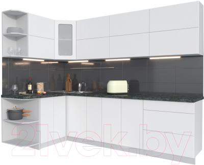 Готовая кухня Интерлиния Мила Матте 1.5x2.7 А левая - фото