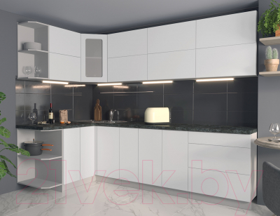 Готовая кухня Интерлиния Мила Матте 1.5x2.7 А левая