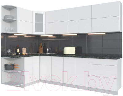 Готовая кухня Интерлиния Мила Матте 1.5x2.8 А левая - фото