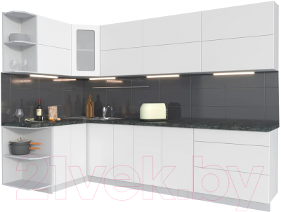 Готовая кухня Интерлиния Мила Матте 1.5x2.9 А левая - фото
