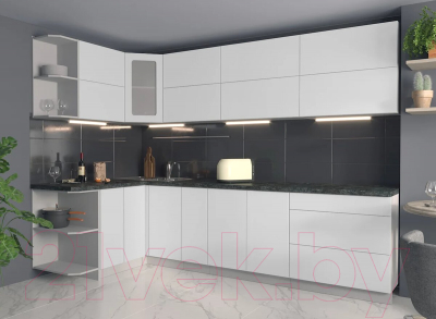Готовая кухня Интерлиния Мила Матте 1.5x2.9 А левая