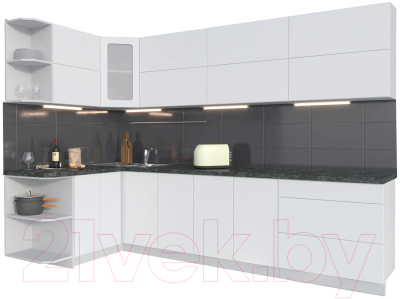 Готовая кухня Интерлиния Мила Матте 1.5x3.0 А левая - фото