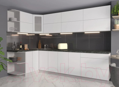 Готовая кухня Интерлиния Мила Матте 1.5x3.0 А левая
