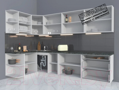 Готовая кухня Интерлиния Мила Матте 1.5x3.0 А левая