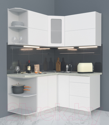 Готовая кухня Интерлиния Мила Матте 1.5x1.4 А левая