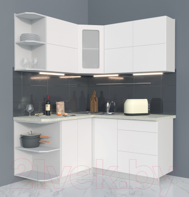 Готовая кухня Интерлиния Мила Матте 1.5x1.6 А левая