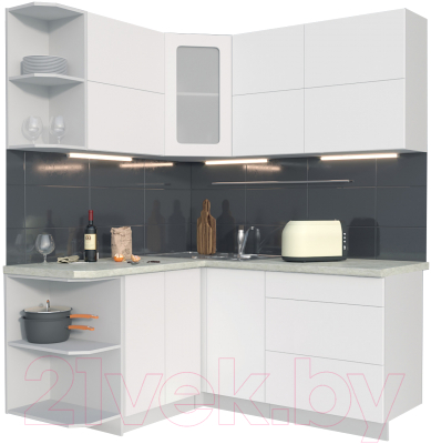 Готовая кухня Интерлиния Мила Матте 1.5x1.7 А левая - фото