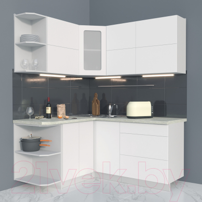 Готовая кухня Интерлиния Мила Матте 1.5x1.7 А левая