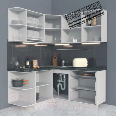 Готовая кухня Интерлиния Мила Матте 1.5x1.7 А левая