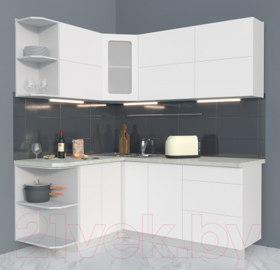 Готовая кухня Интерлиния Мила Матте 1.5x1.9 А левая